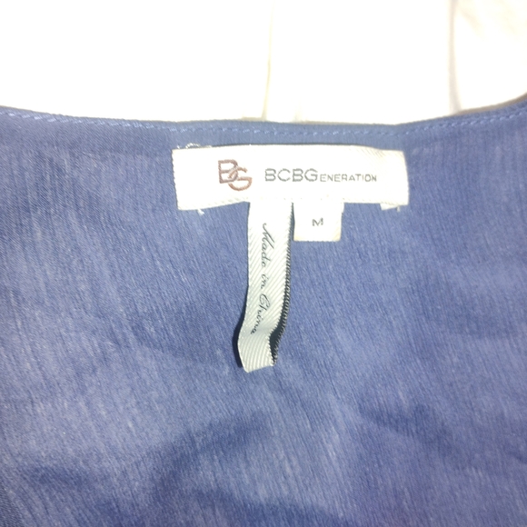 BCBGeneration Sheer Navy Crop Top - Picture 2 of 4